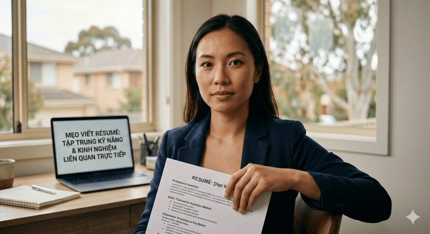 Mẹo viết Résumé (bản tóm tắt ngắn gọn, tập trung vào kỹ năng và kinh nghiệm liên quan trực tiếp đến vị trí ứng tuyển) dành cho ứng viên tìm việc làm tại Úc